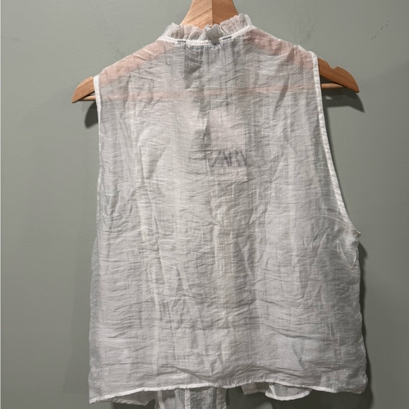 Zara Sheer Ruffled Blouse Large - Picture 5 of 5